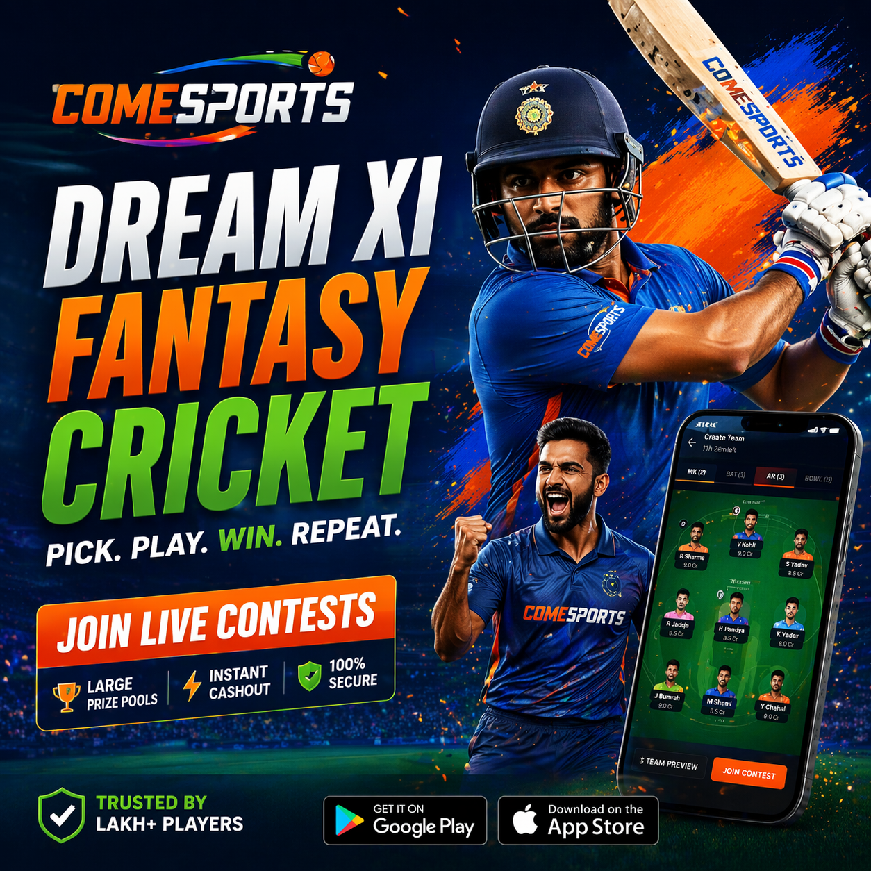Cricket App Zone fantasy sports main visual